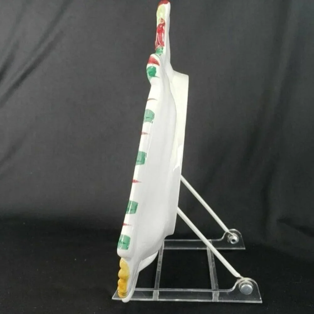 Fitz and‎ Floyd Plaid Christmas Snowman Candy Cookie Dish Canape Plate Embossed